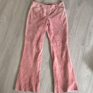 Vintage Pink suede Flared Women's Pants